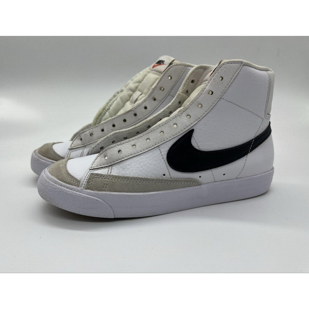 Nike Blazer Mid 77 Shoes Youth Size 6Y White Black Leather Sneakers DA4086-100